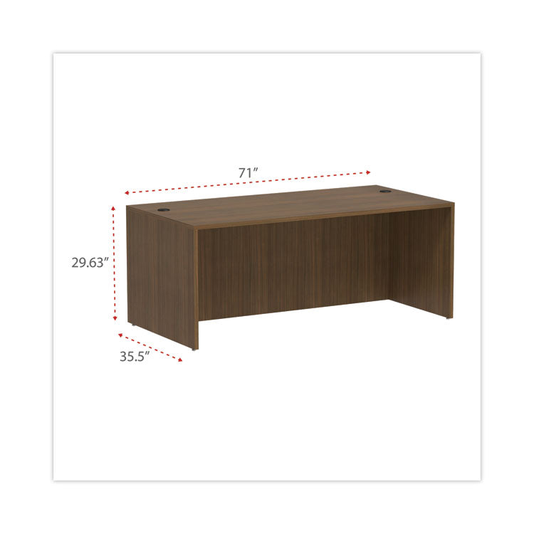 Alera® Alera Valencia Series Straight Front Desk Shell, 71" x 35.5" x 29.63", Modern Walnut (ALEVA217236WA)