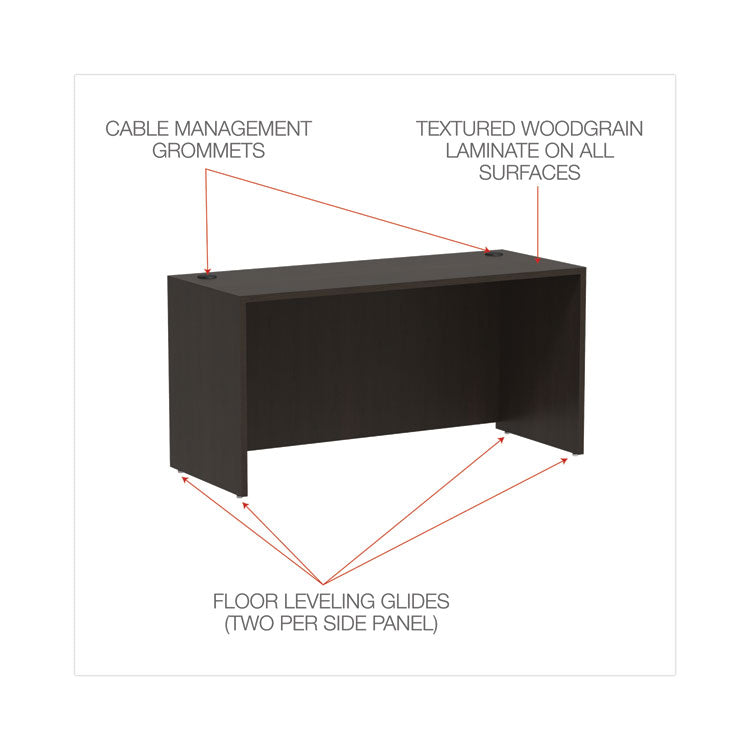 Alera® Alera Valencia Series Credenza Shell, 59.13w x 23.63d x 29.5h, Espresso (ALEVA256024ES)