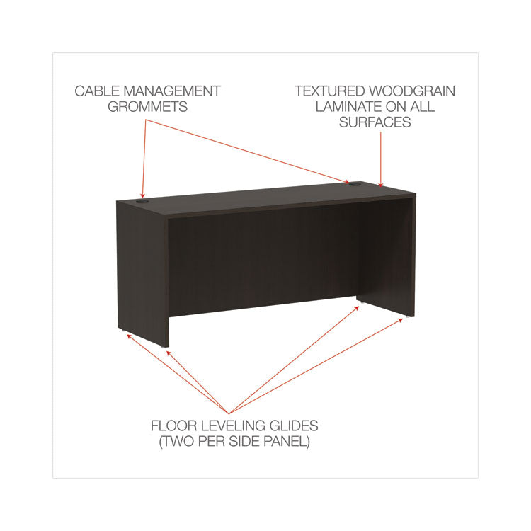 Alera® Alera Valencia Series Credenza Shells, 65w x 23.6d x 29.5h, Espresso (ALEVA256624ES)