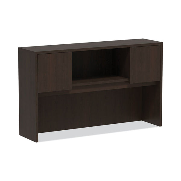 Alera® Alera Valencia Series Hutch with Doors, 4 Compartments, 58.88w x 15d x 35.38h, Espresso (ALEVA286015ES)