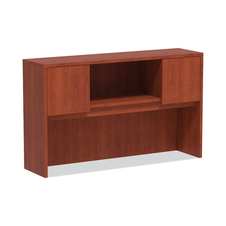 Alera® Alera Valencia Series Hutch with Doors, 4 Compartments, 58.88w x 15d x 35.38h, Medium Cherry (ALEVA286015MC)