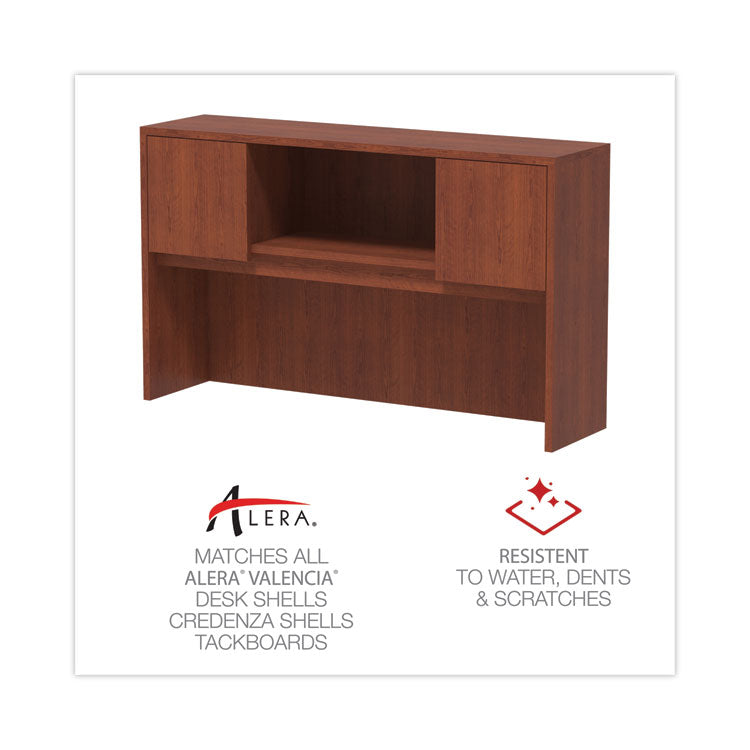 Alera® Alera Valencia Series Hutch with Doors, 4 Compartments, 58.88w x 15d x 35.38h, Medium Cherry (ALEVA286015MC)