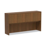 Alera® Alera Valencia Series Hutch with Doors, 4 Compartments, 64.75w x 15d x 35.38h, Modern Walnut (ALEVA286615WA)