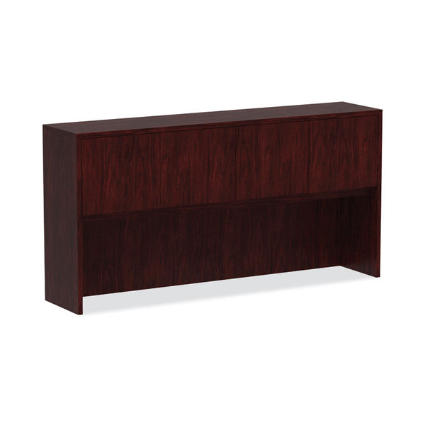 Alera® Alera Valencia Series Hutch with Doors, 4 Compartments, 70.63w x 15d x 35.38h, Mahogany (ALEVA287215MY)