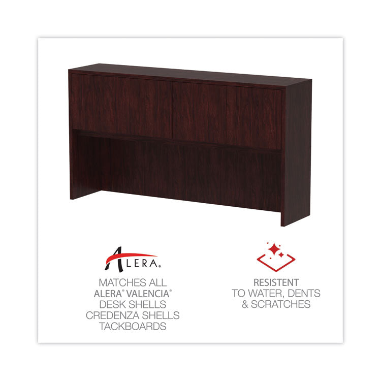 Alera® Alera Valencia Series Hutch with Doors, 4 Compartments, 70.63w x 15d x 35.38h, Mahogany (ALEVA287215MY) Each