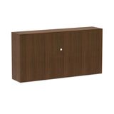 Alera® Alera Valencia Series Hutch with Doors, 4 Compartments, 70.63w x 15d x 35.38h, Modern Walnut (ALEVA287215WA)