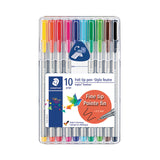 Staedtler® Triplus Fineliner Porous Point Pen, Stick, Extra-Fine 0.3 mm, Assorted Ink and Barrel Colors, 10/Pack (STD334SB10A6) Set of 10