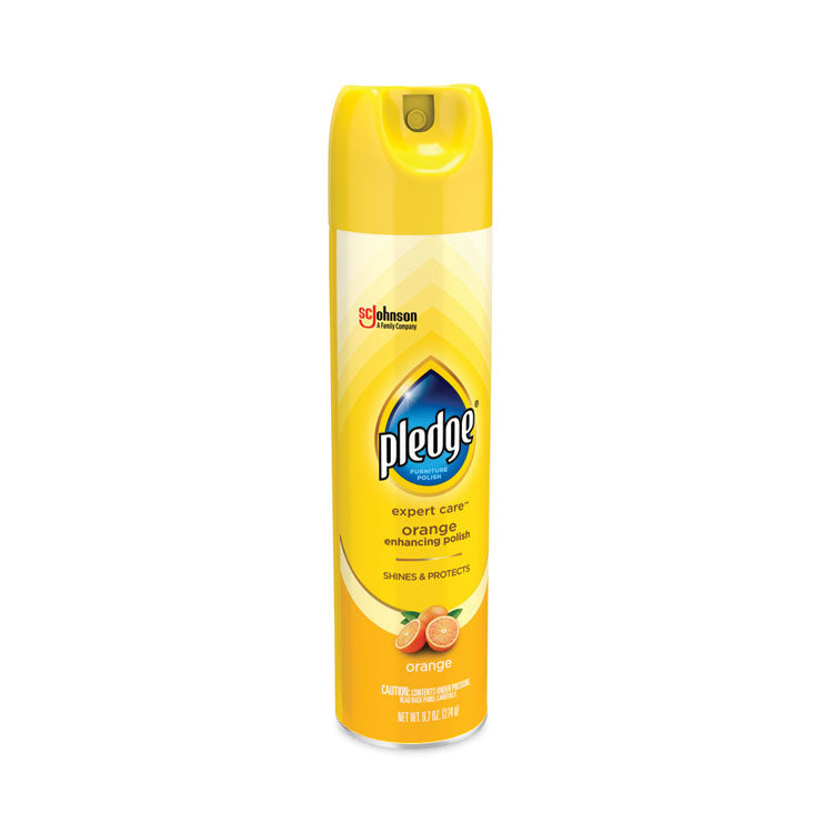 Pledge® Furniture Polish, Orange, 9.7 oz Aerosol Spray, 6/Carton (SJN336385)