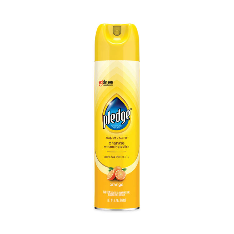 Pledge® Furniture Polish, Orange, 9.7 oz Aerosol Spray, 6/Carton (SJN336385)