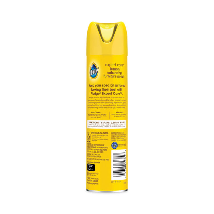 Pledge® Furniture Polish, Lemon, 9.7 oz Aerosol Spray, 6/Carton (SJN336298)