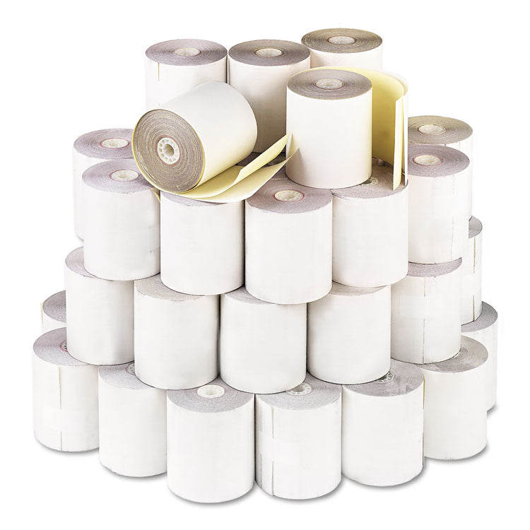 Iconex™ Impact Printing Carbonless Paper Rolls, 0.69" Core, 3.25" x 80 ft, White/Canary, 60/Carton (ICX90770452) Case of 60