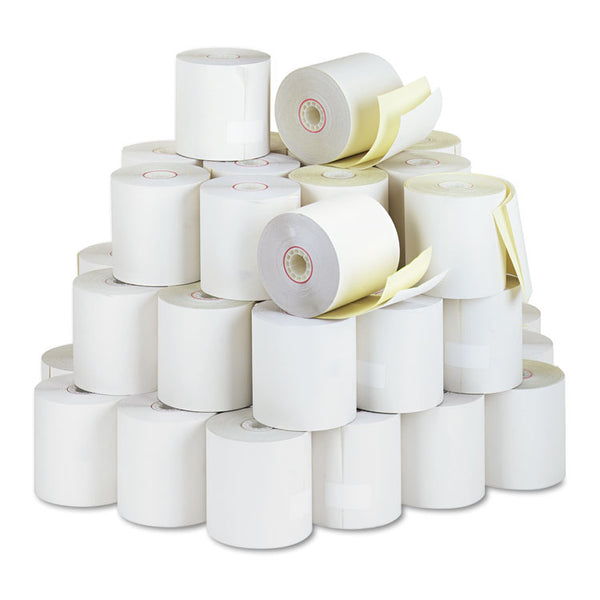 Iconex™ Impact Printing Carbonless Paper Rolls, 3" x 90 ft, White/Canary, 50/Carton (ICX90770047)