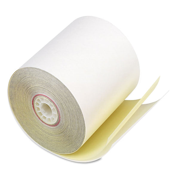 Iconex™ Impact Printing Carbonless Paper Rolls, 3" x 90 ft, White/Canary, 50/Carton (ICX90770047)