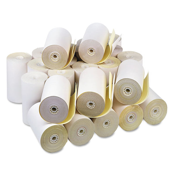 Iconex™ Impact Printing Carbonless Paper Rolls, 4.5" x 90 ft, White/Canary, 24/Carton (ICX90770469)