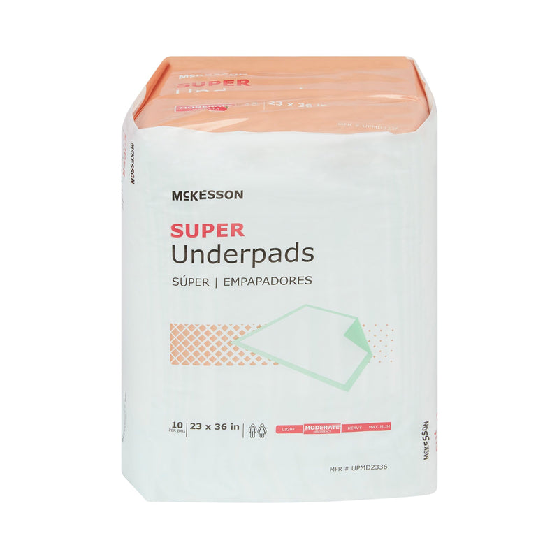 McKesson Super Disposable Underpad 23 X 36 Inch Fluff / Polymer Moderate Absorbency (724035_CS) 150/CS