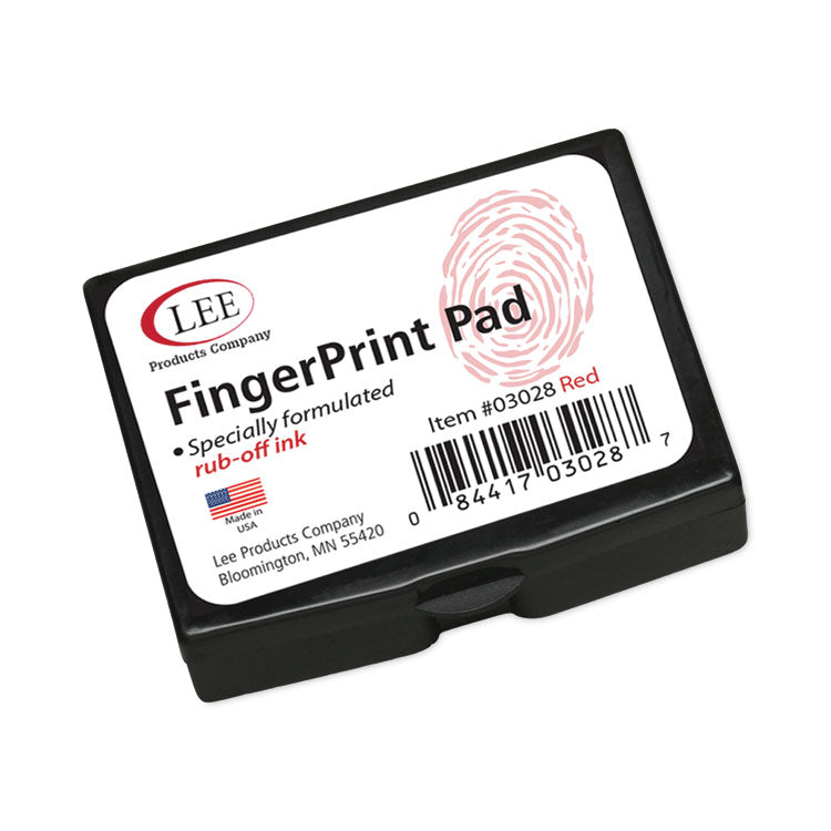 LEE Inkless Fingerprint Pad, 2.25" x 1.75", Red (LEE03028)