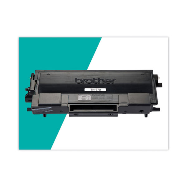 Brother TN670 High-Yield Toner, 7,500 Page-Yield, Black (BRTTN670)