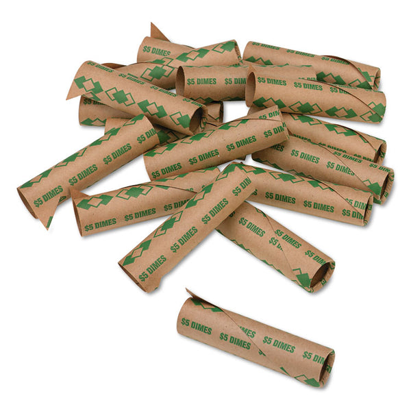 Iconex™ Preformed Tubular Coin Wrappers, Dimes, $5, 1,000 Wrappers/Box (PMC65071) Pack of 1000