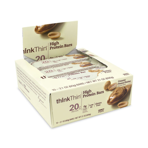 thinkThin® High Protein Bars, Creamy Peanut Butter, 2.1 oz Bar, 10 Bars/Carton, Ships in 1-3 Business Days (GRR30700113)