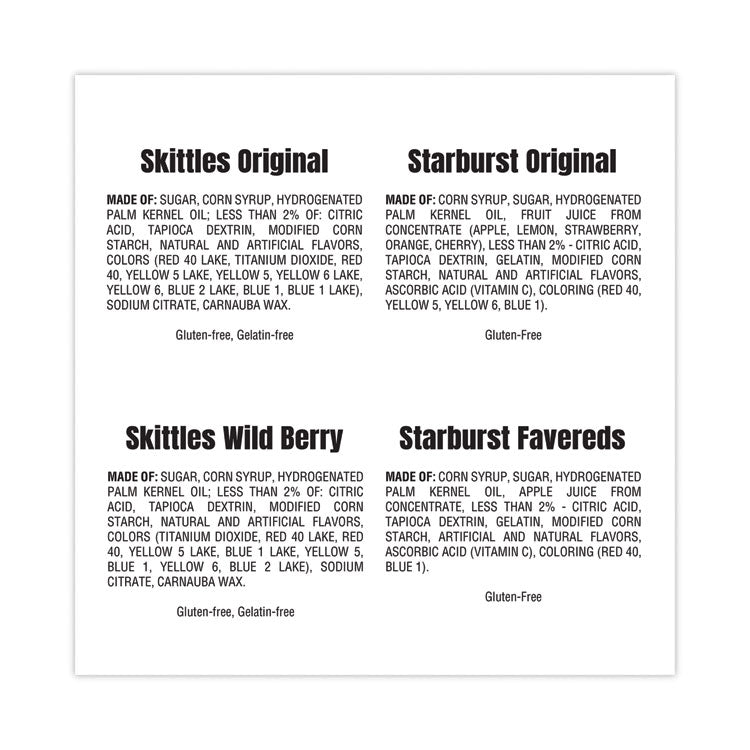 Starburst® Skittles and Starburst Fun Size Variety Pack, 6 lb 8.4 oz Bag, Ships in 1-3 Business Days (GRR22000768) Each