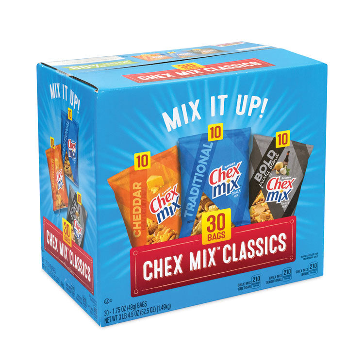 Chex Mix® Varieties, Assorted Flavors, 1.75 oz Pack, 30 Packs/Carton, Ships in 1-3 Business Days (GRR22000787)