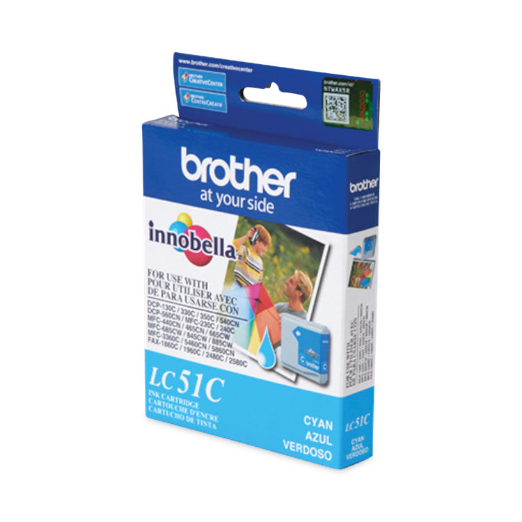 Brother LC51C Innobella Ink, 400 Page-Yield, Cyan (BRTLC51C)