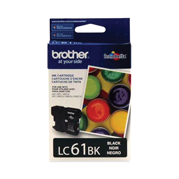 Brother LC61BK Innobella Ink, 450 Page-Yield, Black (BRTLC61BK)