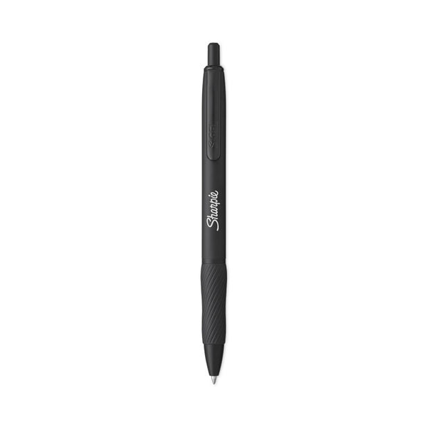 Sharpie® S-Gel™ S-Gel Premium Metal Barrel Gel Pen, Retractable, Medium 0.7 mm, Black Ink, Black Barrel, 4/Pack (SAN2153578) Pack of 4