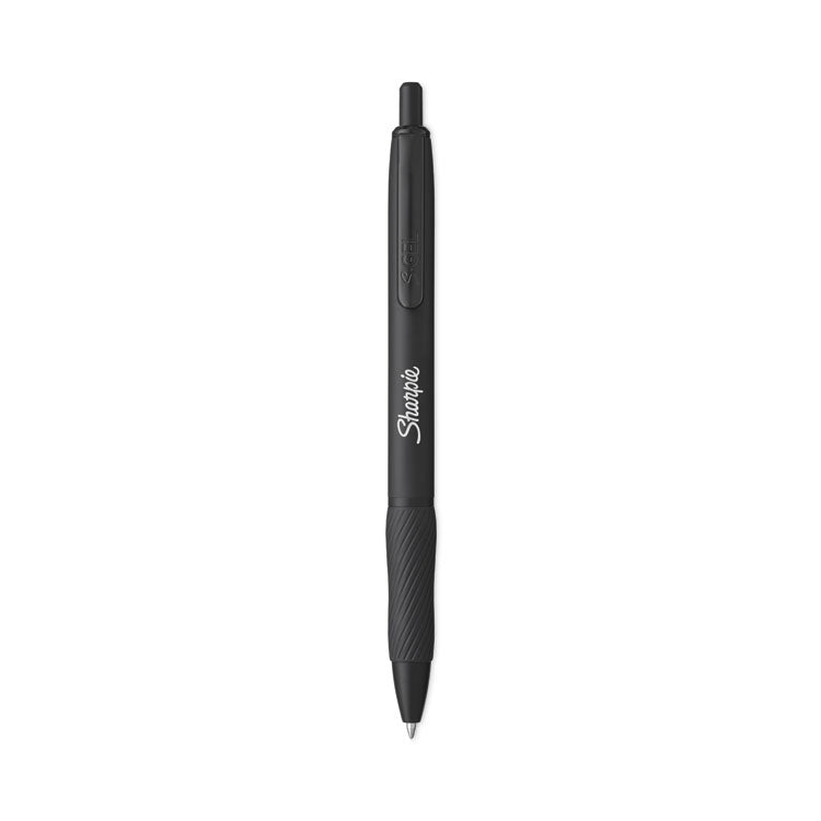 Sharpie® S-Gel™ S-Gel Premium Metal Barrel Gel Pen, Retractable, Medium 0.7 mm, Black Ink, Black Barrel, 4/Pack (SAN2153578) Pack of 4