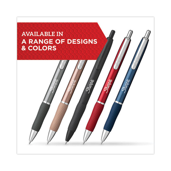 Sharpie® S-Gel™ S-Gel Premium Metal Barrel Gel Pen, Retractable, Medium 0.7 mm, Black Ink, Black Barrel, Dozen (SAN2153580) 1 Dozen