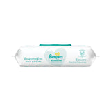 Pampers® Sensitive Baby Wipes, 1-Ply, 6.8 x 7, Unscented, White, 56/Pack, 8 Packs/Carton (PGC87076)