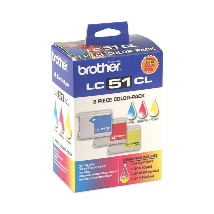 Brother LC513PKS Innobella Ink, 400 Page-Yield, Cyan/Magenta/Yellow (BRTLC513PKS) Pack of 3