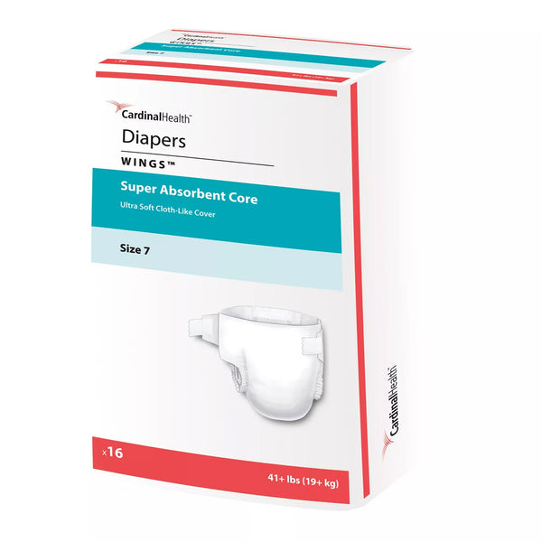 Cardinal Health™ Wings™ Unisex Baby Diaper Size 7 Disposable Heavy Absorbency (951645_BG) 16/BG