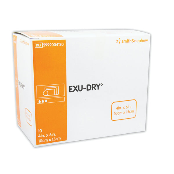 EXU-DRY Anti-Shear Super Absorbent Dressing 4 X 6 Inch Rectangle (388241_BX) 10/BX