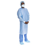 Halyard Protective Procedure Gown One Size Fits Most Blue NonSterile Not Rated Disposable (691480_CS) 100/CS