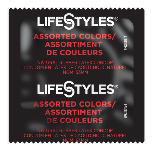 Lifestyles® Assorted Colors Condom Lubricated One Size Fits Most 1,008 per Case (1206382_CS) 1/CS