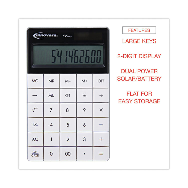 Innovera® 15973 Large Button Calculator, 12-Digit LCD (IVR15973) Each