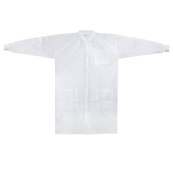 McKesson Lab Coat White Small / Medium Knee Length Spunbond Polypropylene Disposable (1207906_CS) 30/CS