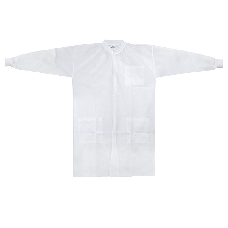 McKesson Lab Coat White Small / Medium Knee Length Spunbond Polypropylene Disposable (1207906_CS) 30/CS