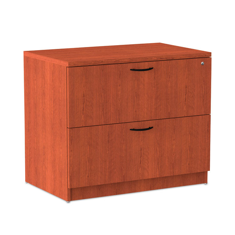 Alera® Alera Valencia Series Lateral File, 2 Legal/Letter-Size File Drawers, Medium Cherry, 34" x 22.75" x 29.5" (ALEVA513622MC)