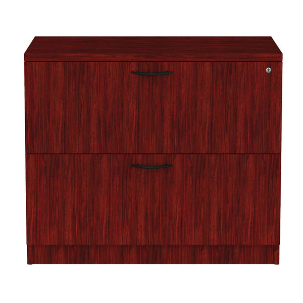 Alera® Alera Valencia Series Lateral File, 2 Legal/Letter-Size File Drawers, Mahogany, 34" x 22.75" x 29.5" (ALEVA513622MY)