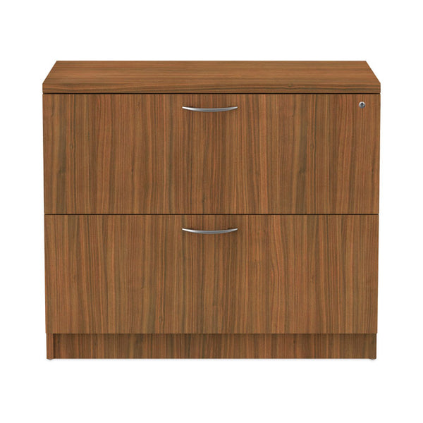 Alera® Alera Valencia Series Lateral File, 2 Legal/Letter-Size File Drawers, Modern Walnut, 34" x 22.75" x 29.5" (ALEVA513622WA)