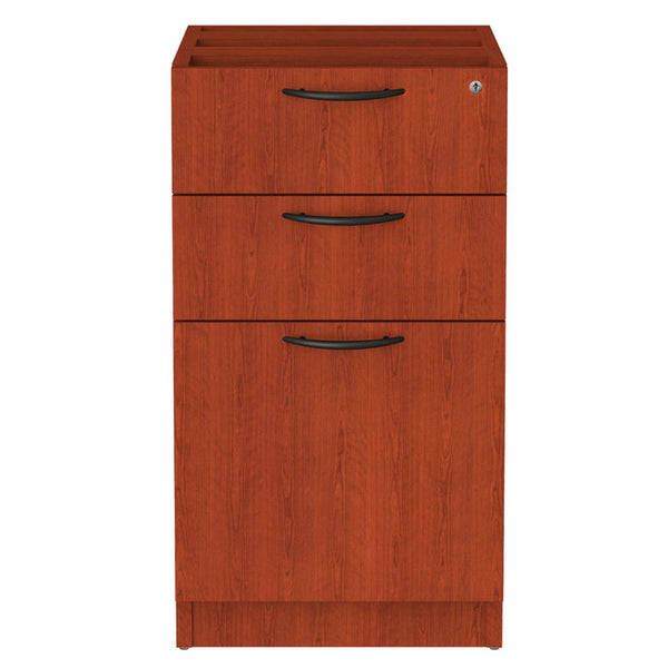 Alera® Alera Valencia Series Full Pedestal File, Left/Right, 3-Drawers: Box/Box/File, Legal/Letter, Cherry, 15.63" x 20.5" x 28.5" (ALEVA532822MC)