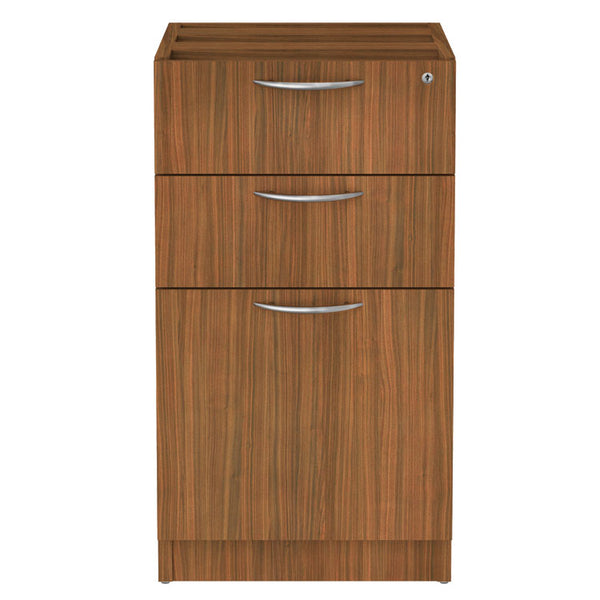 Alera® Alera Valencia Series Full Pedestal File, Left/Right, 3-Drawer: Box/Box/File, Legal/Letter, Modern Walnut,15.63 x 20.5 x 28.5 (ALEVA532822WA)