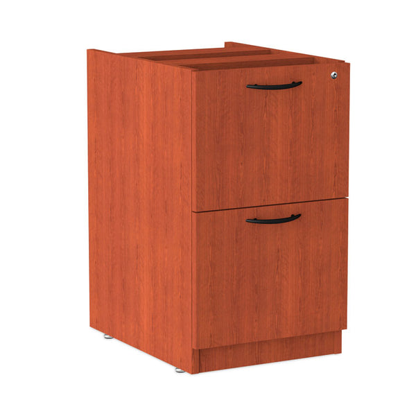 Alera® Alera Valencia Series Full Pedestal File, Left/Right, 2 Legal/Letter-Size File Drawers, Medium Cherry, 15.63" x 20.5" x 28.5" (ALEVA542822MC)