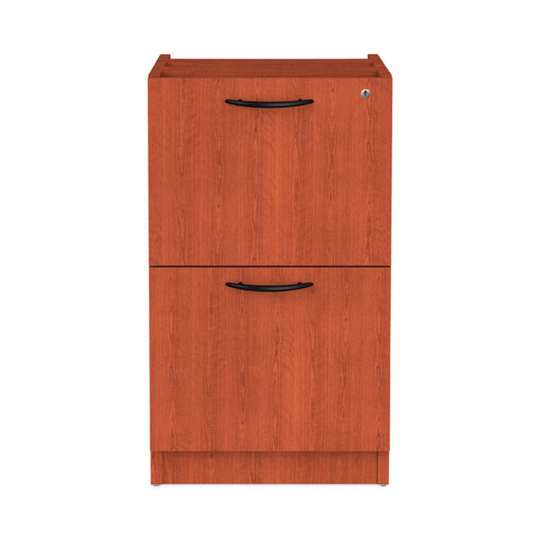 Alera® Alera Valencia Series Full Pedestal File, Left/Right, 2 Legal/Letter-Size File Drawers, Medium Cherry, 15.63" x 20.5" x 28.5" (ALEVA542822MC)