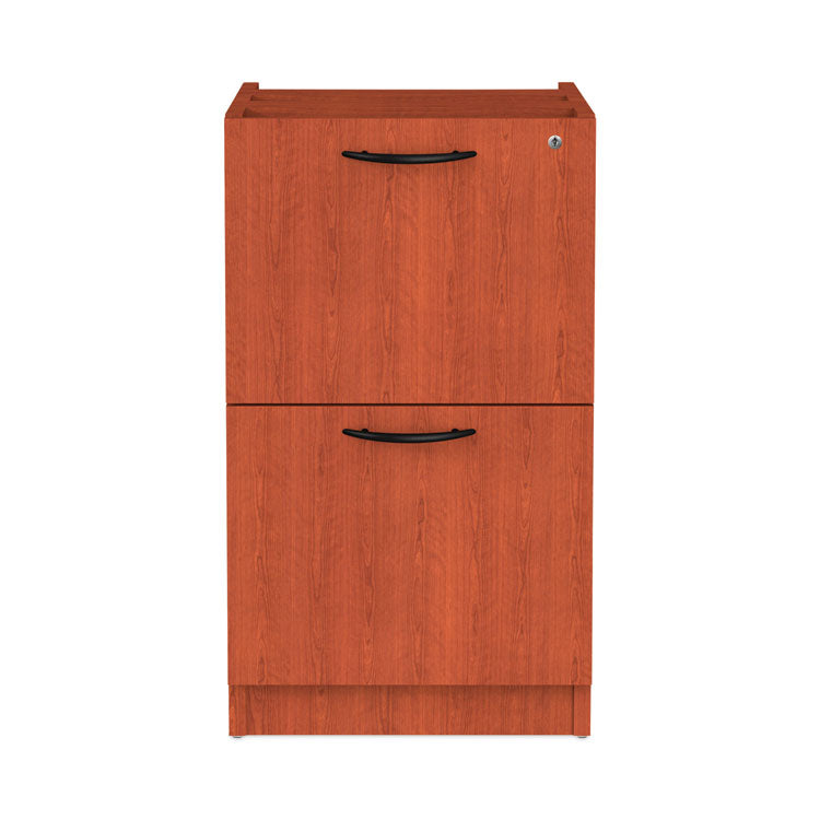 Alera® Alera Valencia Series Full Pedestal File, Left/Right, 2 Legal/Letter-Size File Drawers, Medium Cherry, 15.63" x 20.5" x 28.5" (ALEVA542822MC)