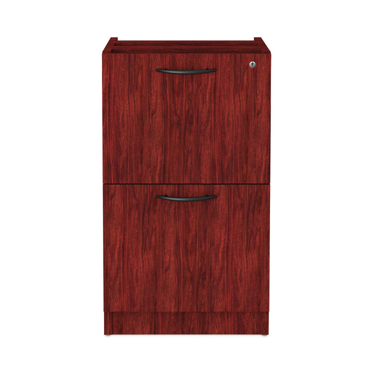 Alera® Alera Valencia Series Full Pedestal File, Left or Right, 2 Legal/Letter-Size File Drawers, Mahogany, 15.63" x 20.5" x 28.5" (ALEVA542822MY)