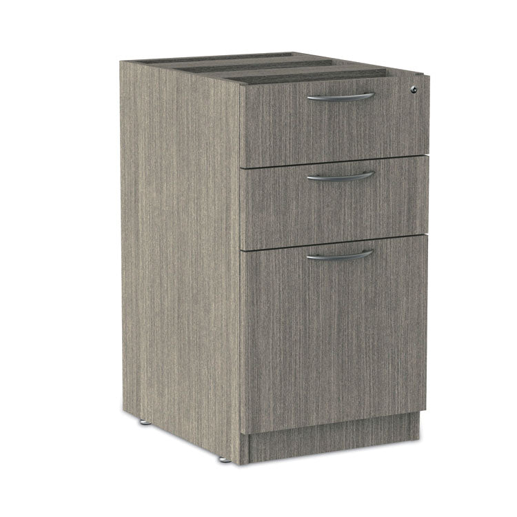 Alera® Alera Valencia Series Full Pedestal File, Left/Right, 3-Drawers: Box/Box/File, Legal/Letter, Gray, 15.63" x 20.5" x 28.5" (ALEVA532822GY)