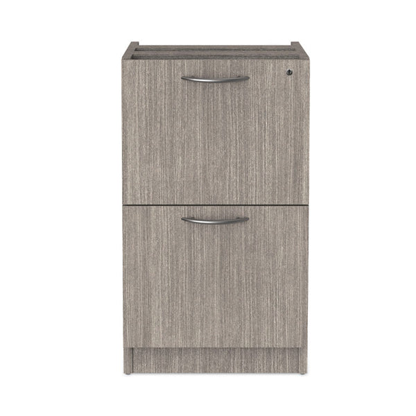 Alera® Alera Valencia Series Full Pedestal File, Left or Right, 2 Legal/Letter-Size File Drawers, Gray, 15.63" x 20.5" x 28.5" (ALEVA542822GY)